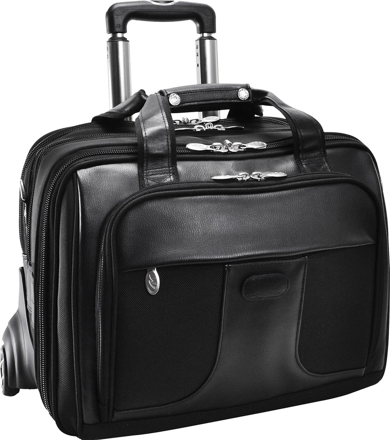 McKlein R Series, CHICAGO, Nylon, Patented Detachable Wheeled Laptop Overnight w/Removable Briefcase, Black (73585)
