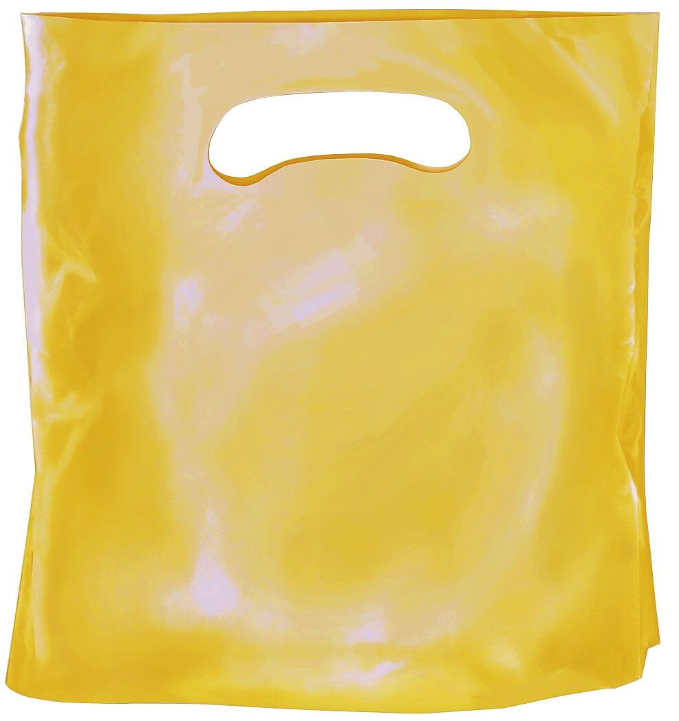Command Packaging Yellow Gloss Bag, 15 x 18 x 4