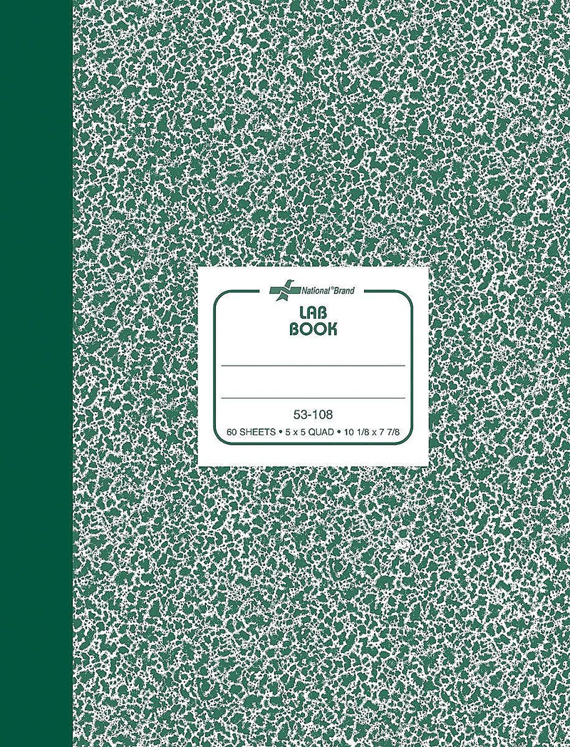 National Brand Laboratory 1-Subject Composition Notebooks, 7.875" x 10.125", Quad, 60 Sheets, Green (RED53108)