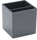 Poppin 2 Compartment Plastic Pen Cup, Dark Gray (102703)