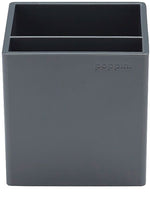 Poppin 2 Compartment Plastic Pen Cup, Dark Gray (102703)