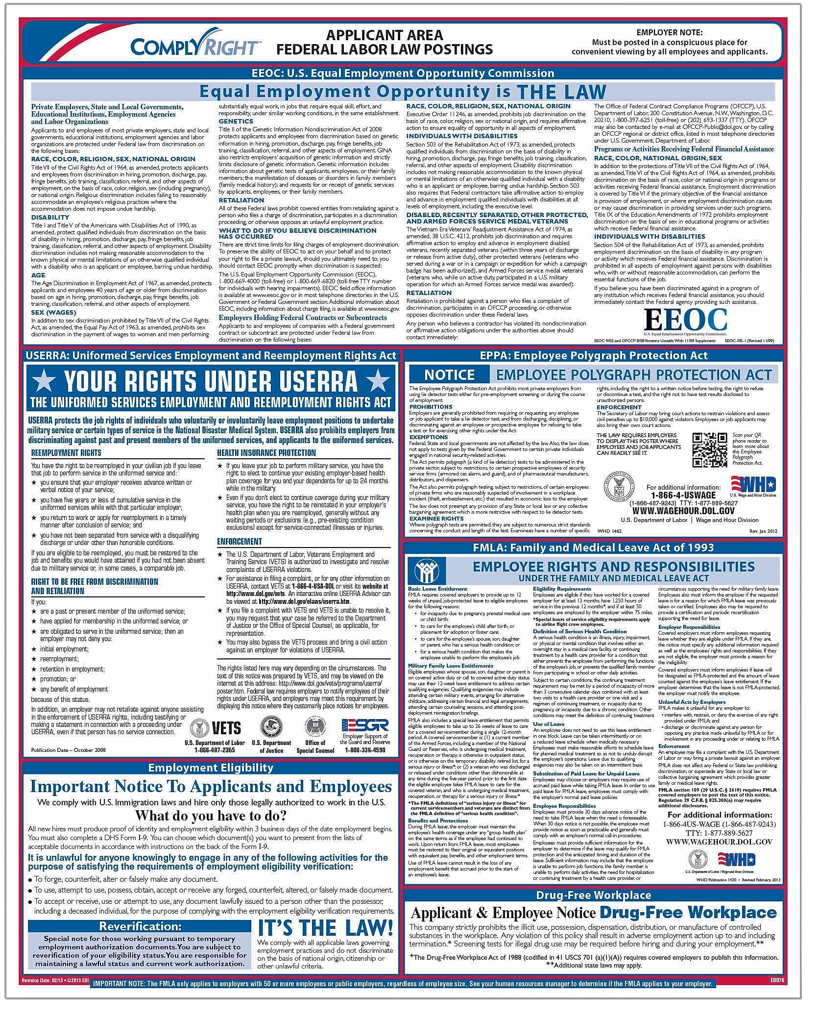 ComplyRight Federal Applicant Area Poster, English (E0076)