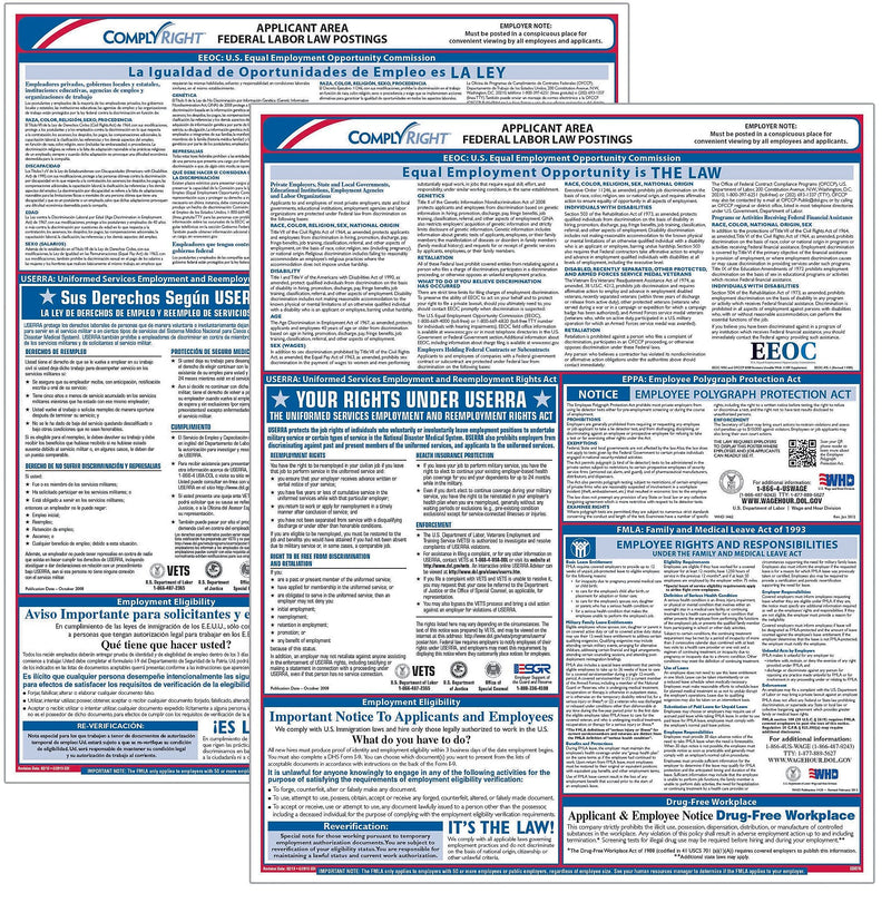 ComplyRight Federal Applicant Area Poster, Bilingual (E0076BIL)