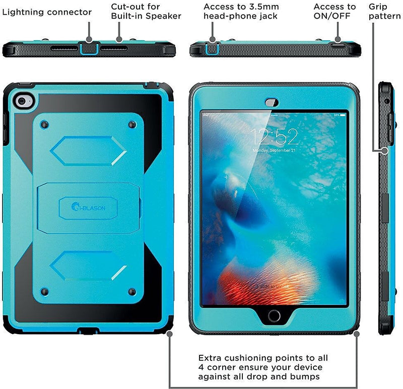 i-Blason Armorbox Protective Case for Apple iPad Mini 4, Blue