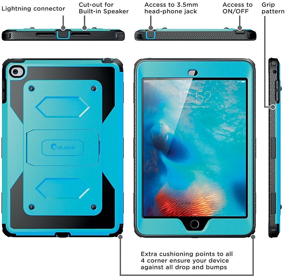 i-Blason Armorbox Protective Case for Apple iPad Mini 4, Blue