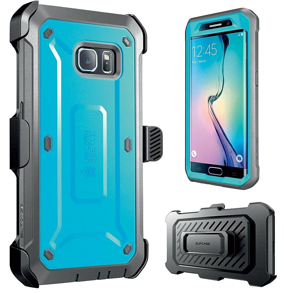 SUPCASE Samsung Galaxy S6 Edge Case - Unicorn Beetle Pro Rugged Holster Case - Blue/Black