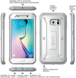 SUPCASE Samsung Galaxy S6 Edge Case - Unicorn Beetle Pro Rugged Holster Case - White/Gray