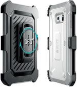 SUPCASE Samsung Galaxy S6 Edge Case - Unicorn Beetle Pro Rugged Holster Case - White/Gray