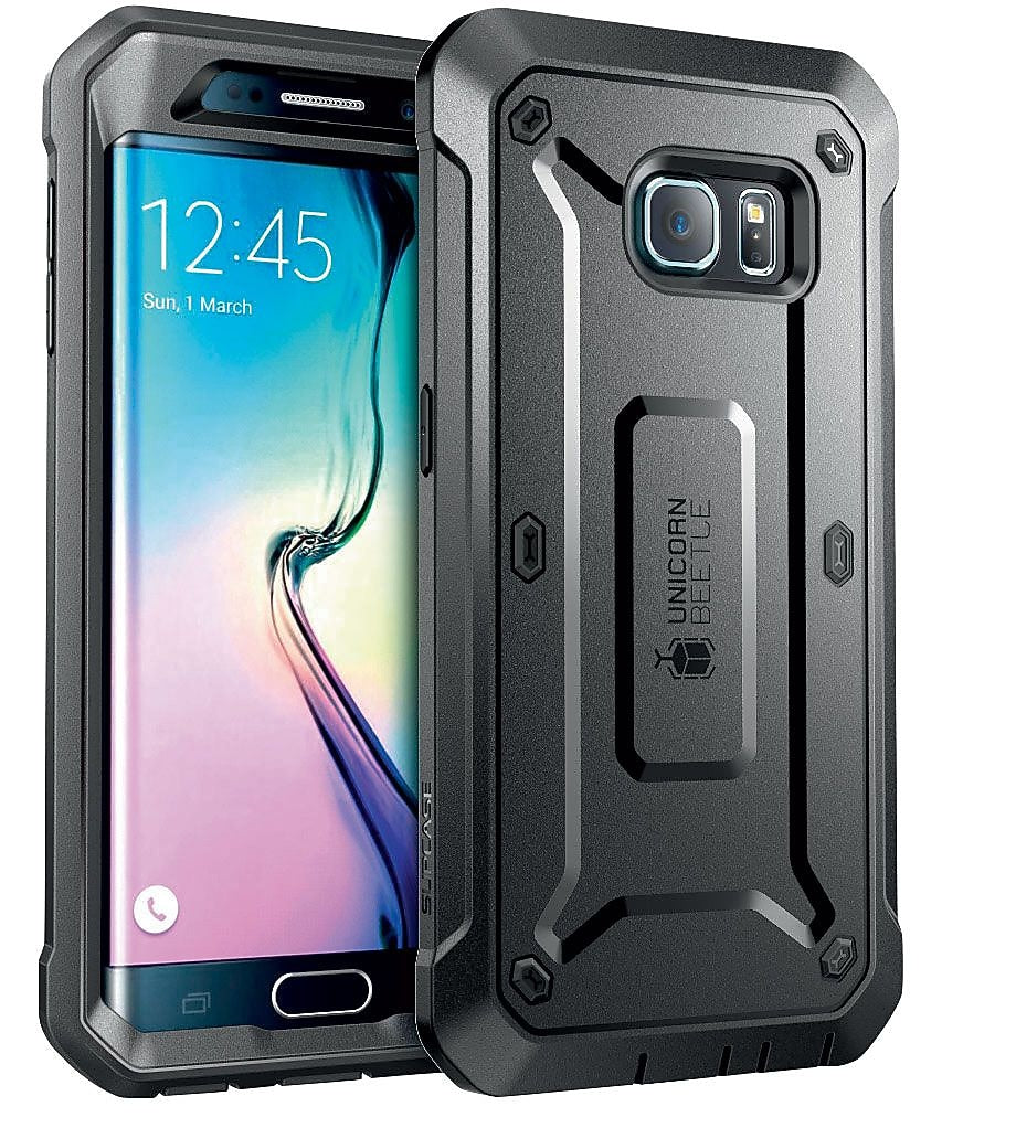 SUPCASE Samsung Galaxy S6 Edge Case - Unicorn Beetle Pro Rugged Holster Case - Black/Black