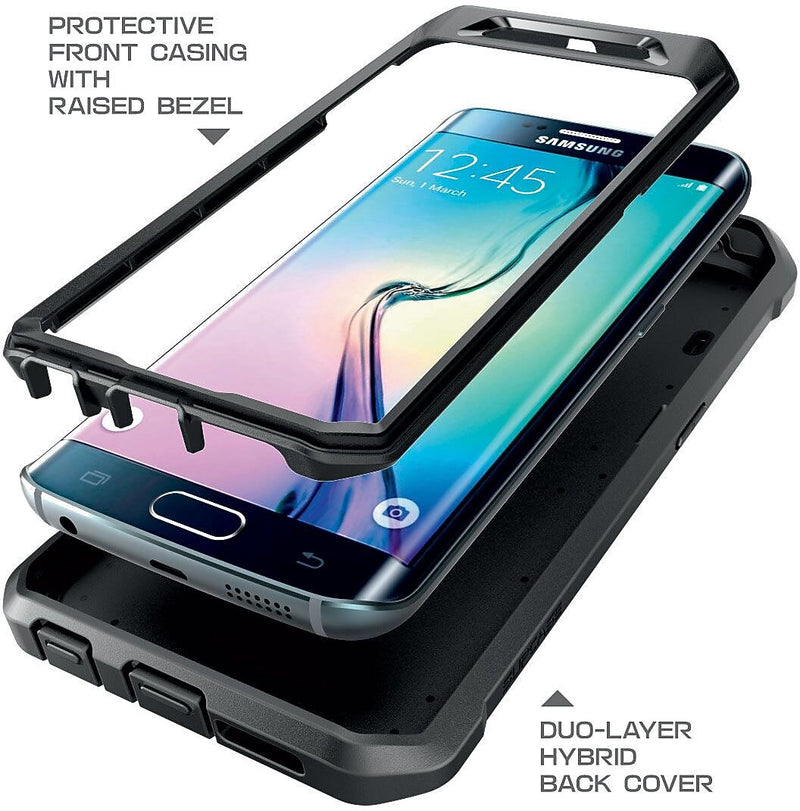 SUPCASE Samsung Galaxy S6 Edge Case - Unicorn Beetle Pro Rugged Holster Case - Black/Black