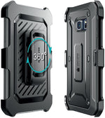 SUPCASE Samsung Galaxy S6 Edge Case - Unicorn Beetle Pro Rugged Holster Case - Black/Black
