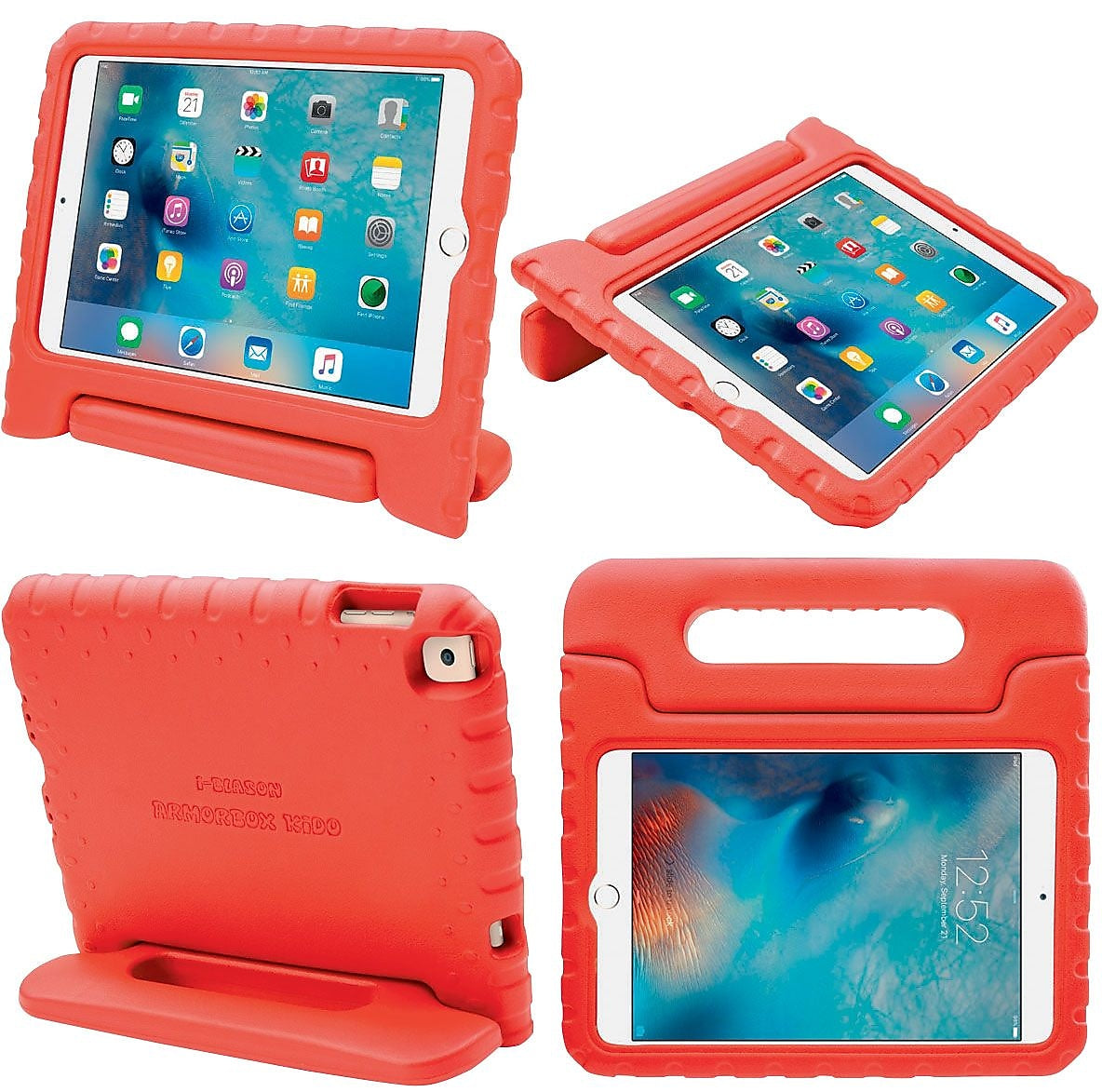 i-Blason ArmorBox Kiddo Series Protective Case for Apple iPad Mini 4 Case, Red