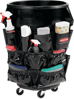 Rubbermaid Brute 12-Pocket Cleaning Cart Organizer, Black Nylon (RCP1867533CT)