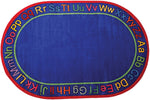 Flagship Carpets Oval Alphabet Seating Rug, Upper and Lower Case Letters, 10'9"W x 13'2"H