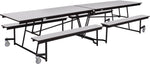 National Public Seating Laminate Mobile Fixed Bench Cafeteria Table, 56"D x 145"W, Gray (MTFB12GY)