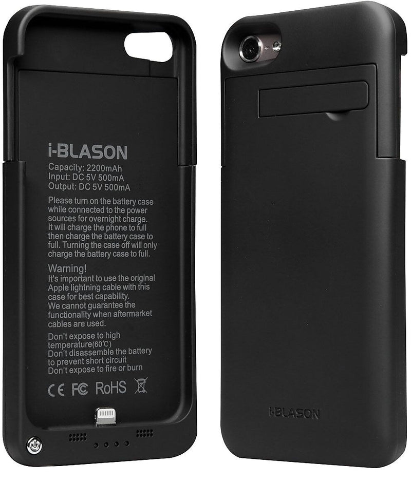 i-Blason PowerGlider 8-Pin Lightning Rechargeable Battery Case for Apple iPod Touch 5th Generation, Black