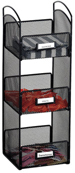Safco® Onyx Hospitality Organizer Tower, 3 Compartments, Black (3290BL)
