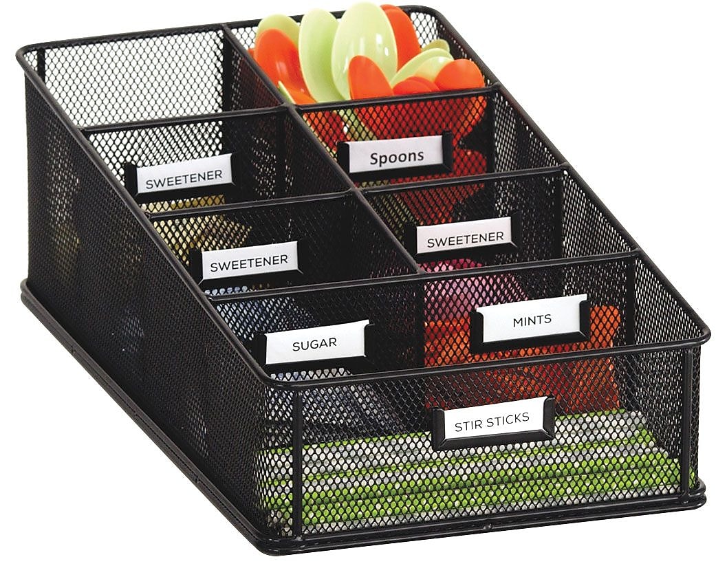 Safco® Onyx Hospitality Organizer, 7 Compartments, Black (3291BL)