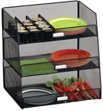 Safco Onyx Hospitality Break Room Organizer, 3-Tier, Black (3293BL)