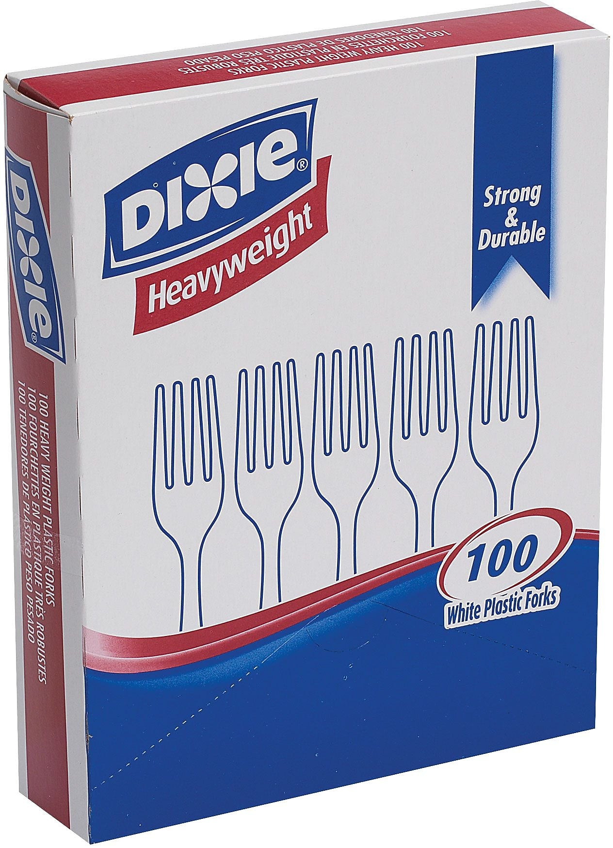 Dixie Plastic Forks, Heavy-Weight, White, 100/Box (KH207)