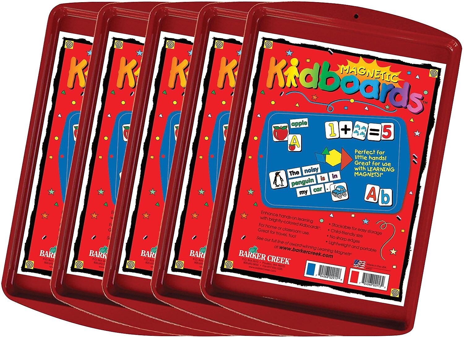 Barker Creek Learning Magnets Red Kidboard, 5/Pack (LM2913-05)