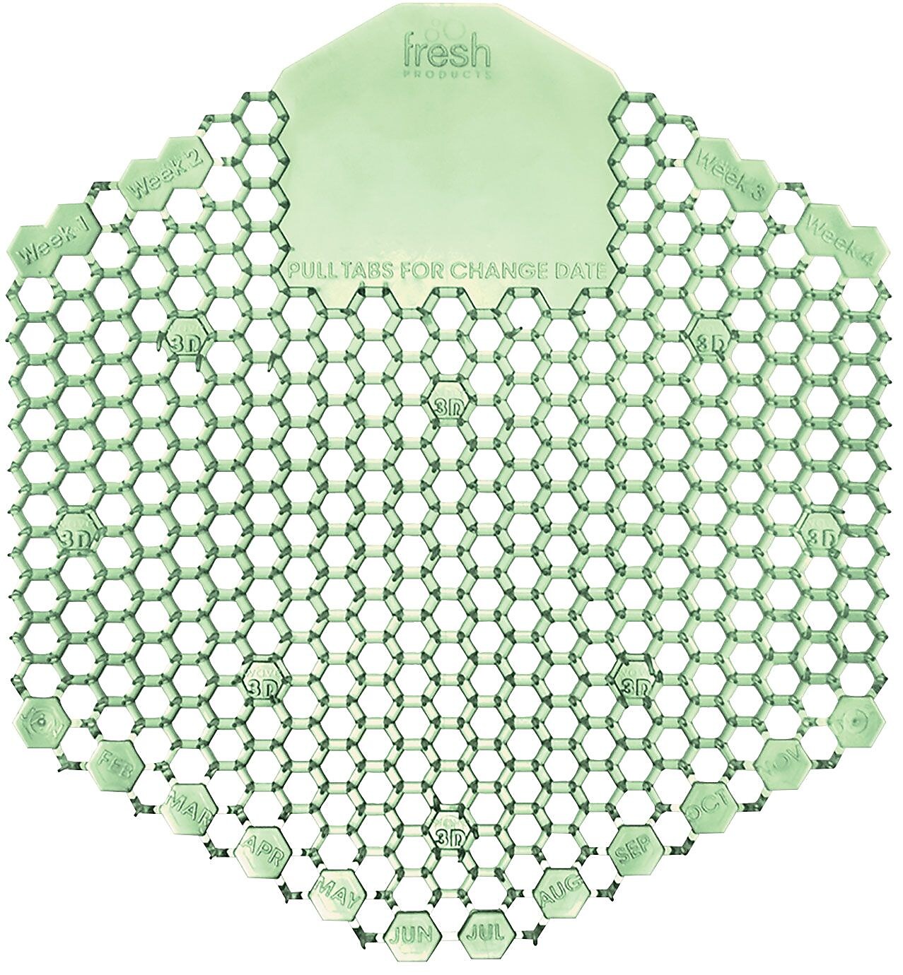 Fresh Products Wave 3D Urinal Screen, Cucumber Melon Scent, Green, 10/Pack (FRS3WDS60CME)