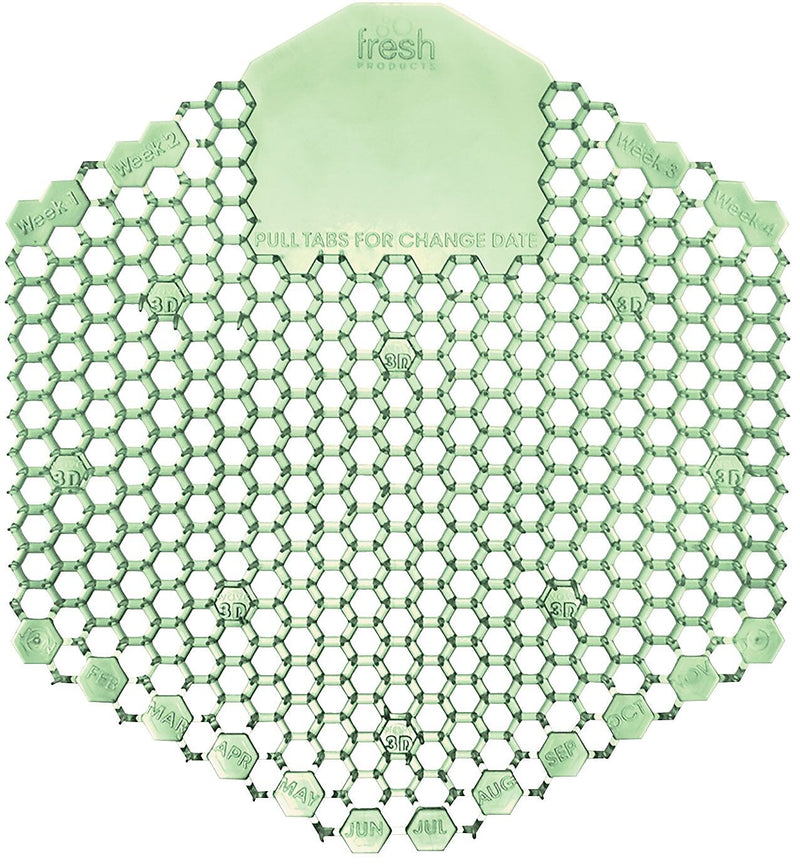 Fresh Products Wave 3D Urinal Screen, Cucumber Melon Scent, Green, 10/Pack (FRS3WDS60CME)