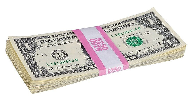 Pap-R Products Currency Straps, Pink, 1000/Pack (400250)