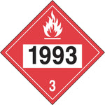 Accuform 4-Digit DOT Placard, "1993" Hazard Class 3, 10.75" x 10.75", Adhesive Vinyl (MPL736VS1)