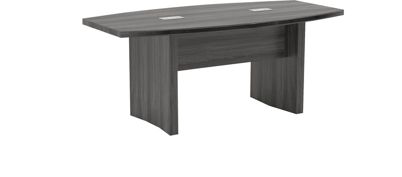 Safco Aberdeen Series 72"W x 36"D Boat Shaped Conference Table With Grommets, Gray (ACTB6LGS)