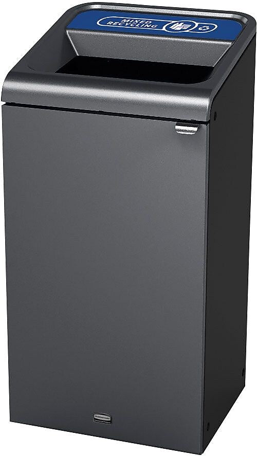 Rubbermaid Configure Single-Stream Recycling Station, 33 Gallon, Stenni Gray (1961629)