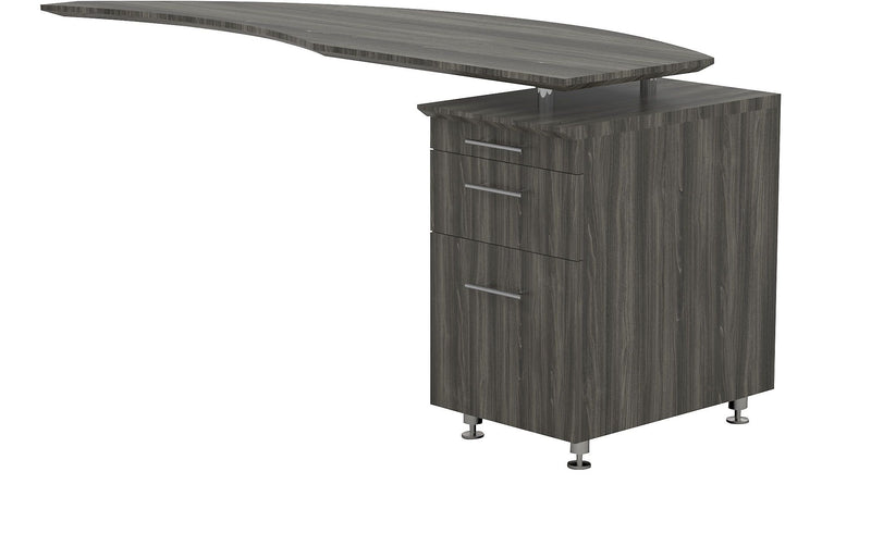 Safco Medina™ Right Hand Return w/Ped, Gray Steel, 29 1/2"H x 63"W x 24"D