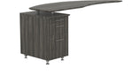 Safco Medina™ Left Hand Return w/Ped, Gray Steel, 29 1/2"H x 63"W x 24"D