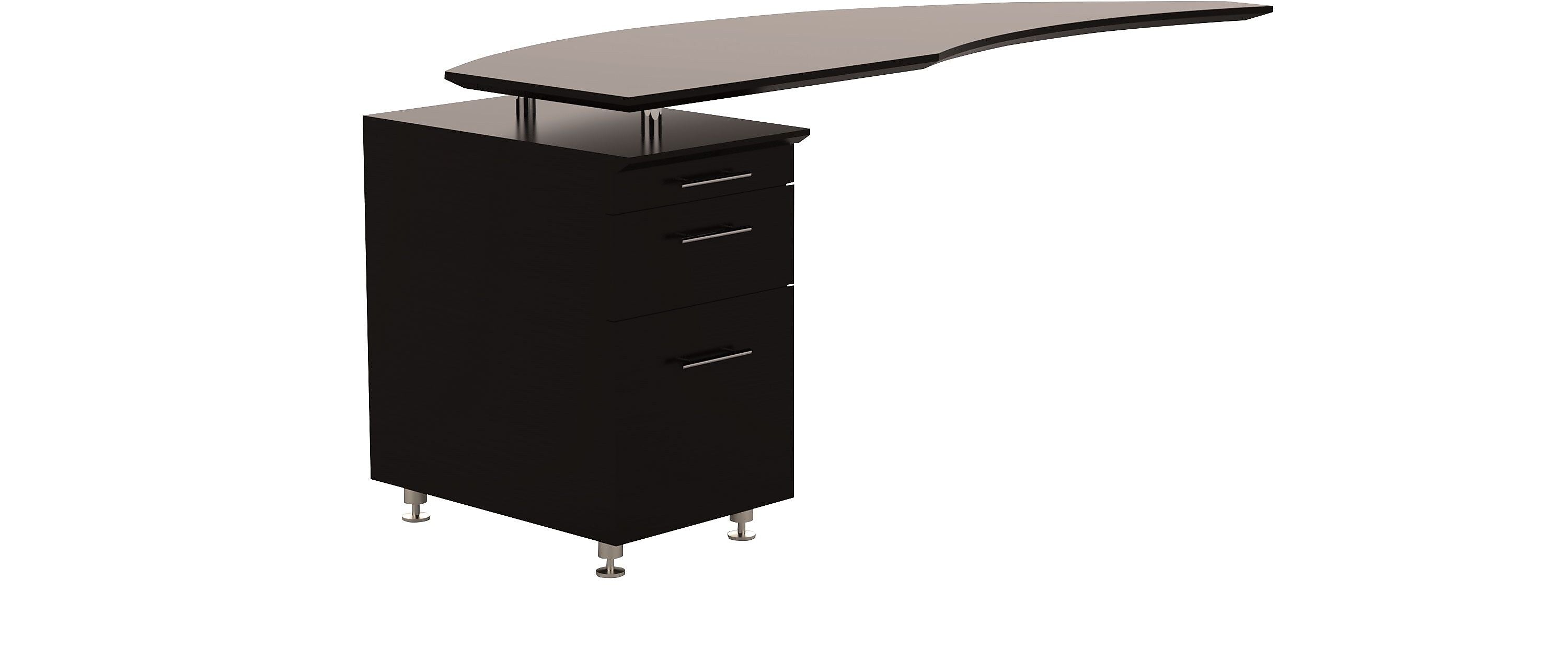 Safco Medina™ Left Hand Return w/Ped, Mocha, 29 1/2"H x 63"W x 24"D