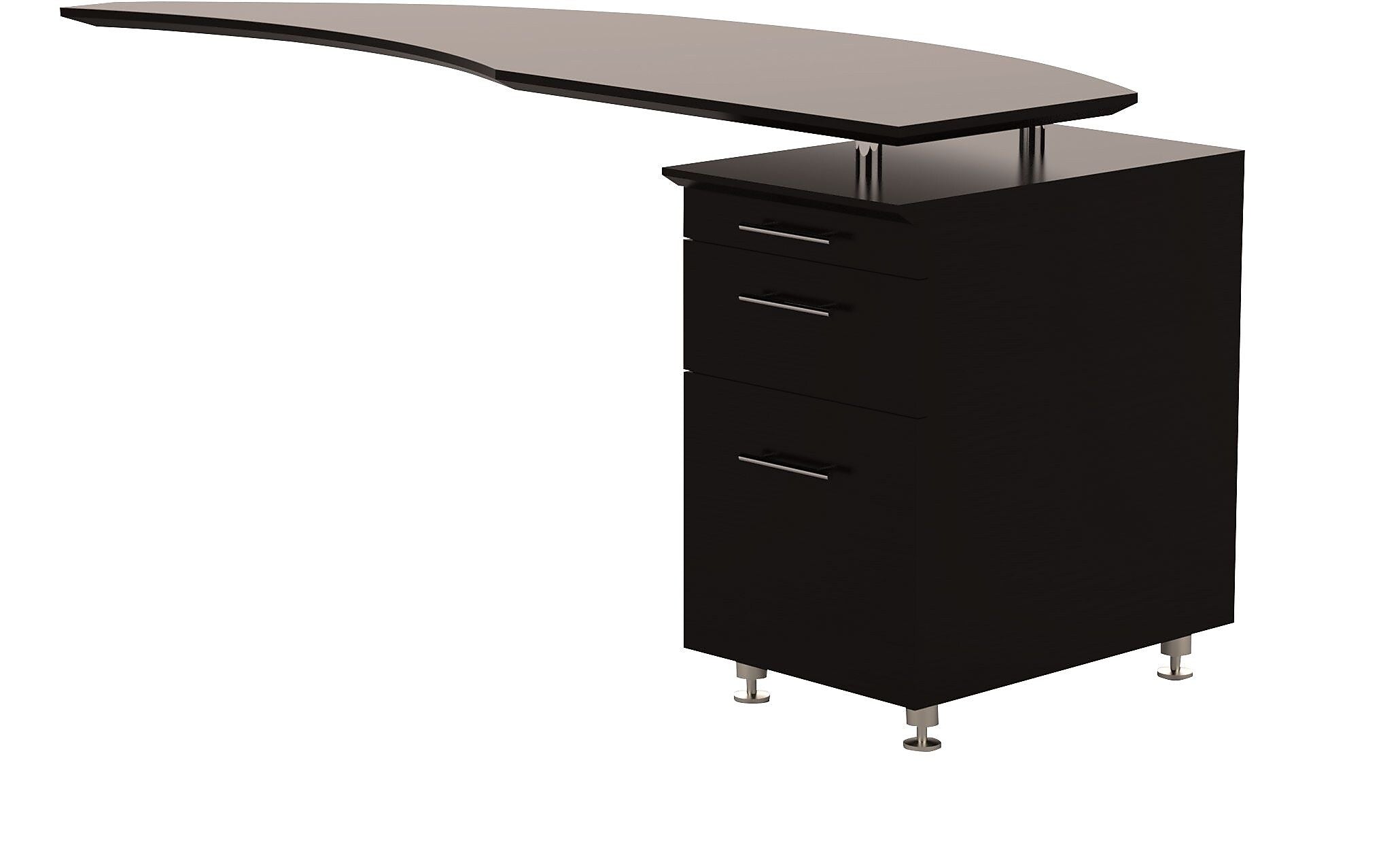 Safco Medina™ Right Hand Return w/Ped, Mocha, 29 1/2"H x 63"W x 24"D