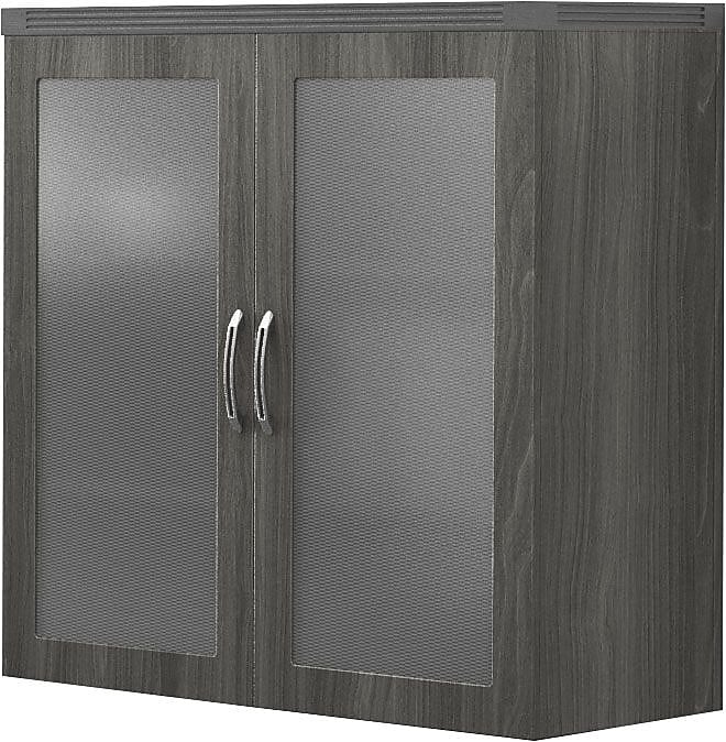 Safco Aberdeen Glass Display Cabinet, 39 1/4"H x 36"W, Gray Steel (AGDCLGS)