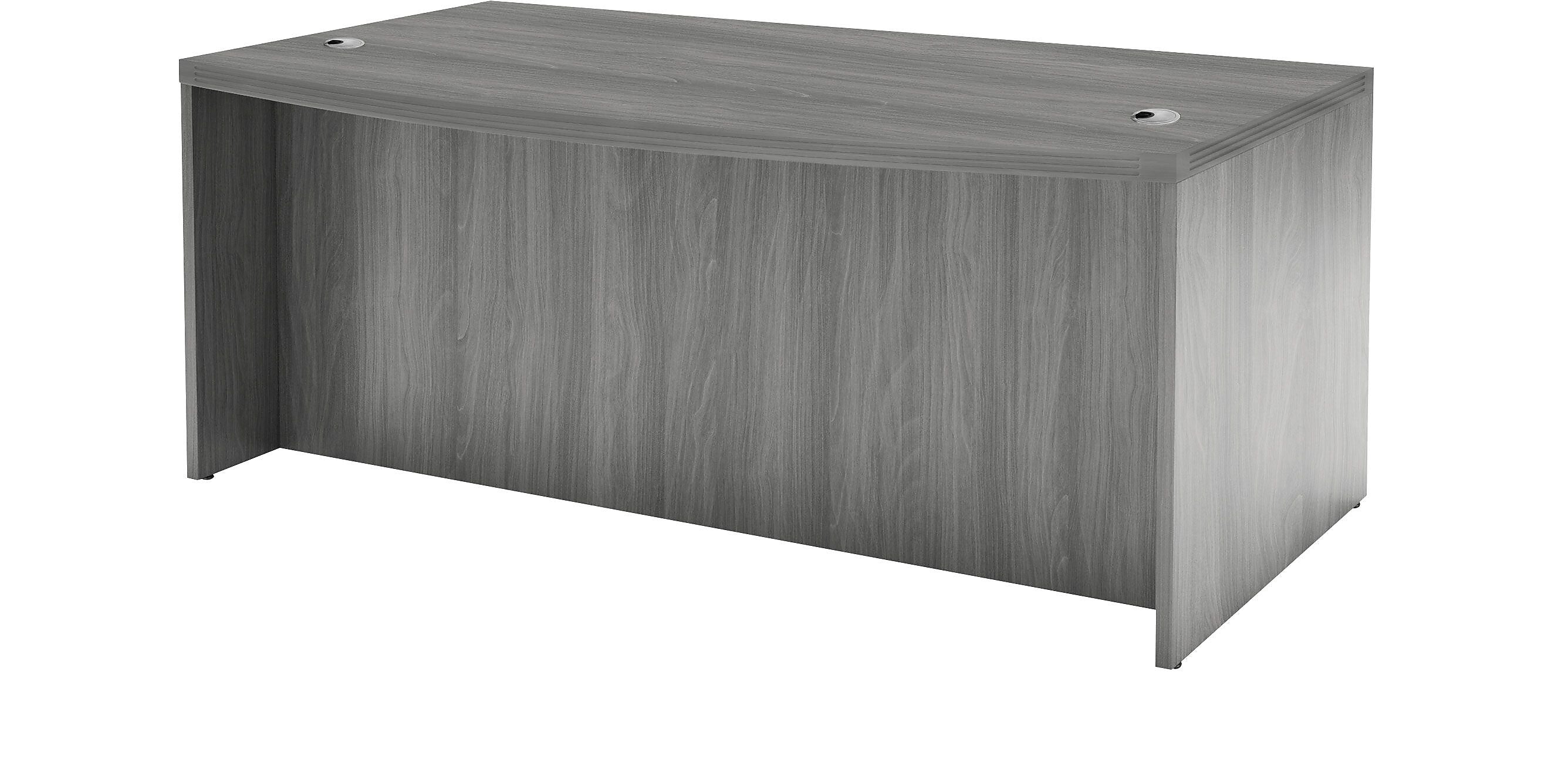 Safco Aberdeen 72" Bowfront Desk, Gray Steel (ABD7242LGS)