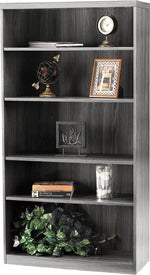 Safco Aberdeen 5-Shelf Bookcase 68 3/4"H, Gray Steel (AB5S36LGS)