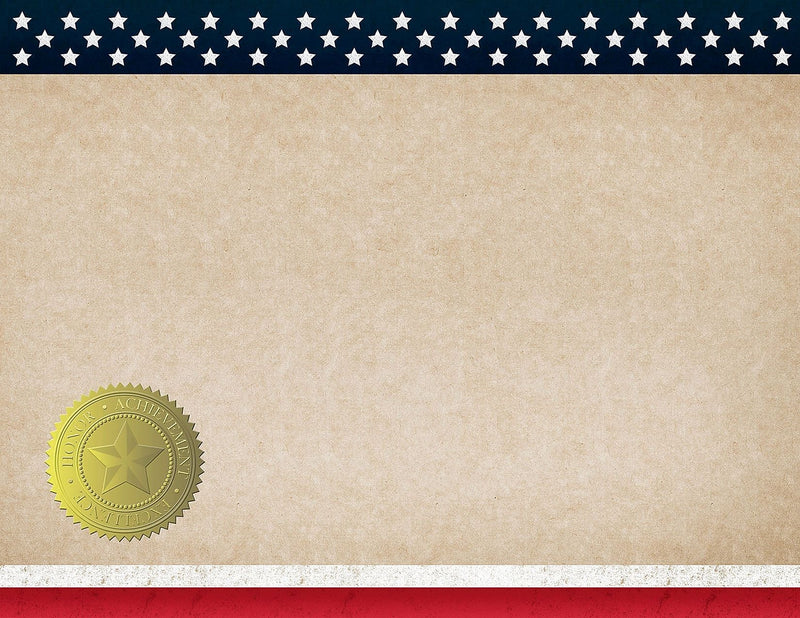 Great Papers Patriotic Certificates, 8.5" x 11", Multicolor, 25/Count(2015083)