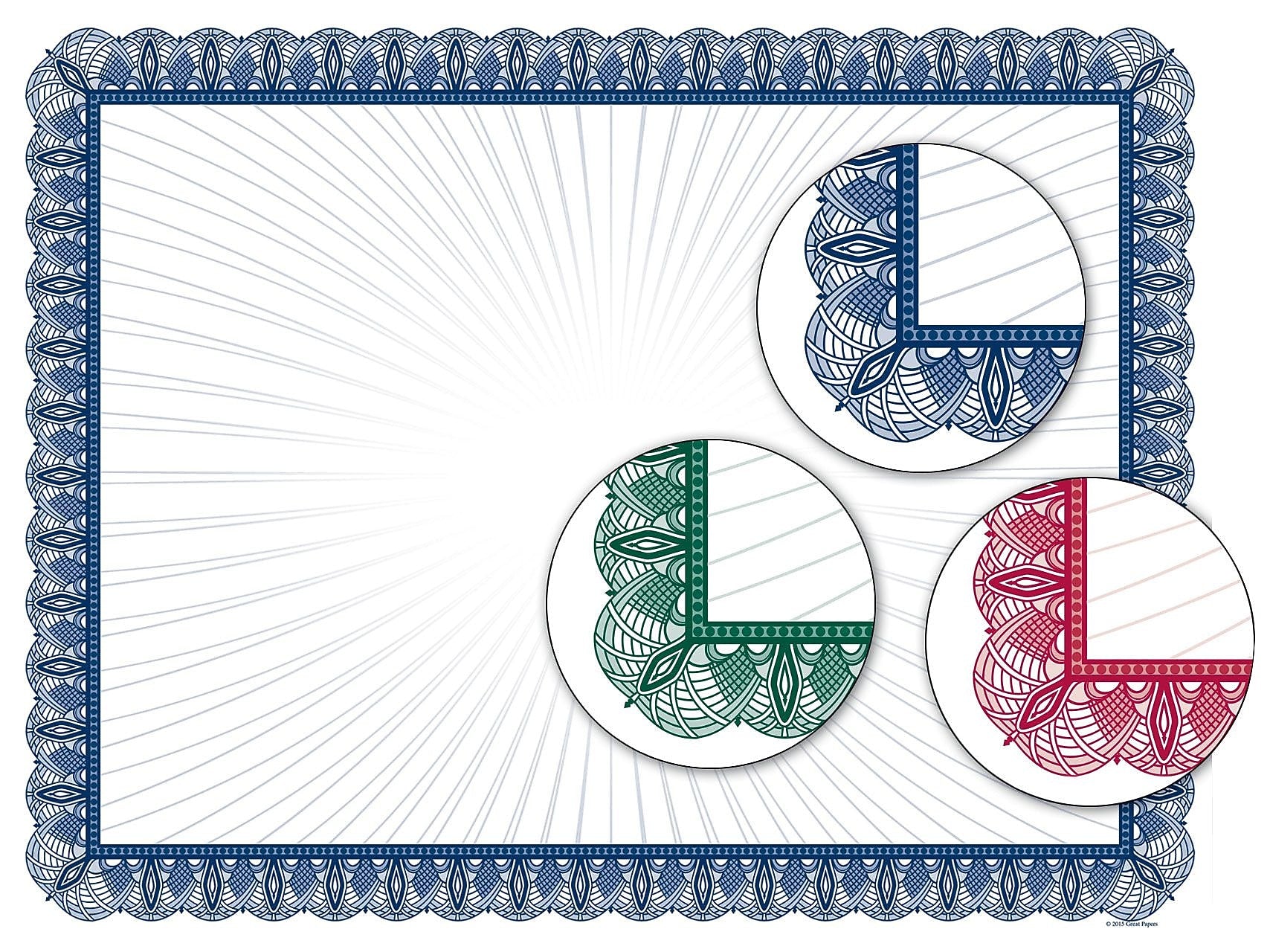 Great Papers Value Variety Certificates, 8.5" x 11", Multicolor, 30/Pack (2015094)