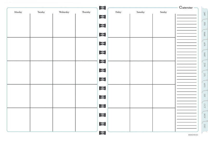 Kahootie Co Undated Monthly Calendar, 9" x 11.5", Teal Design (ITKCTD)