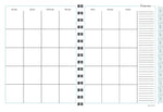 Kahootie Co Undated Monthly Calendar, 9" x 11.5", Teal and White (ITKCTW)