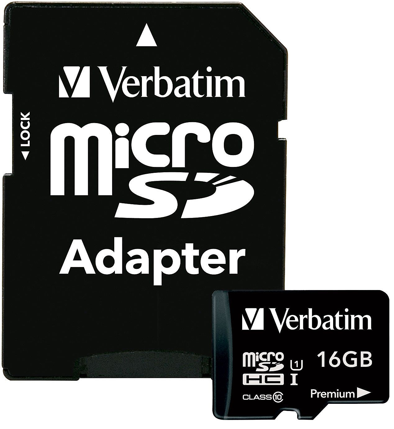Verbatim® 16GB microSDHC (microSD High Capacity) Class 10 Flash Memory Card With Adapter