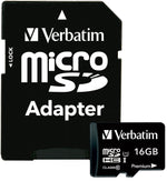 Verbatim® 16GB microSDHC (microSD High Capacity) Class 10 Flash Memory Card With Adapter