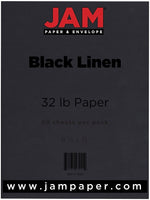 JAM Paper 30% Recycled Matte 8.5" x 11" Color Copy Paper, 32 lbs., Black Linen, 50 Sheets/Pack (11130)