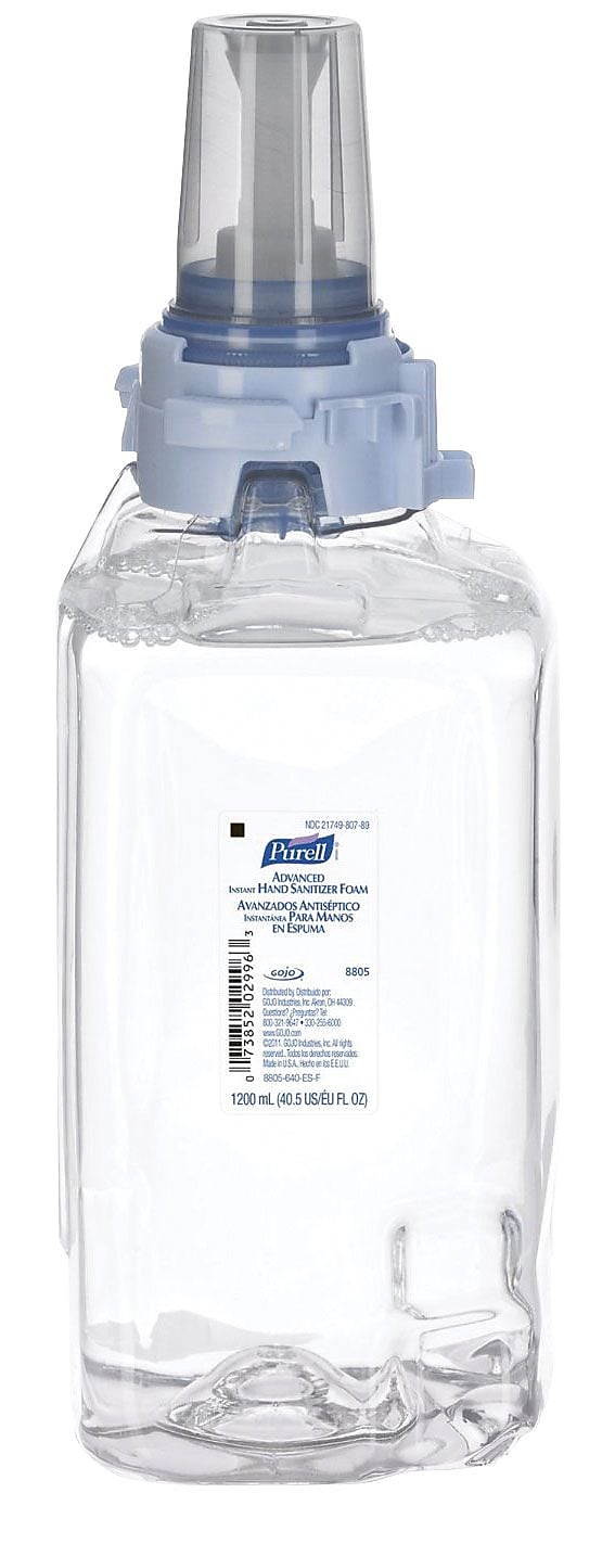 PURELL Advanced 70% Alcohol Foaming Hand Sanitizer Refill for ADX-12 Dispenser, 1200 mL., 3/Pack (8805-03)