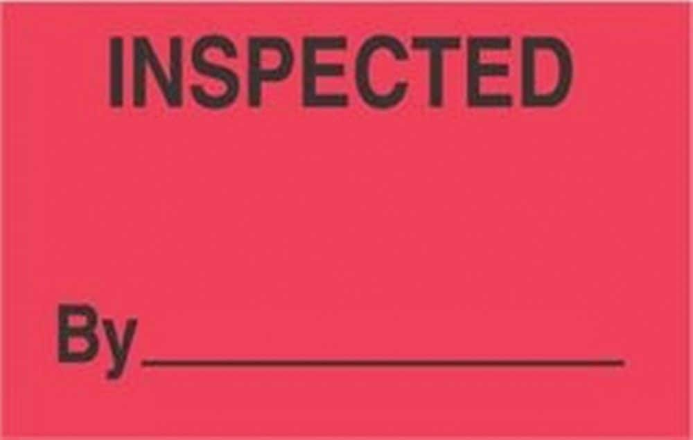 Decker Tape "Inspected" Label, 3" x 5", 500/Roll (DL3214)