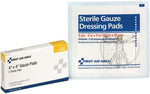 First Aid Only Sterile Gauze Pads, 4" x 4", 2/box