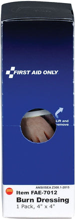 SmartCompliance First Aid Only Burn Dressing, 4" x  4", 24/Box (FAE-7012)