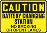 ACCUFORM® Safety Sign, "Caution Battery Charging Station No Smoking..", 10" x 14", Adhesive Vinyl